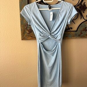 Windsor Elegant Blue Twist-Front Dress